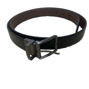 Calvin Klein CK Reversible Leather Sz 38 Belt Black Brown Brushed Nickel